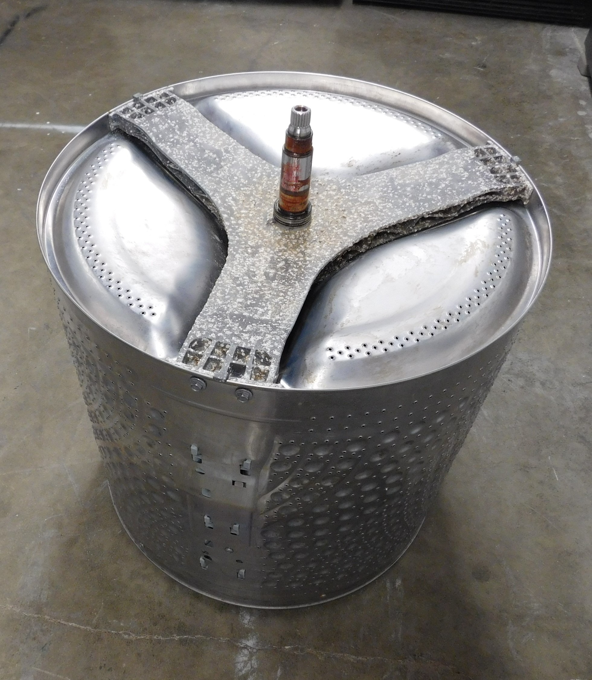 FIRE PIT- HUGE-FRONT LOAD WASHER TUB FOR USE AS - MONSTER FIRE PIT