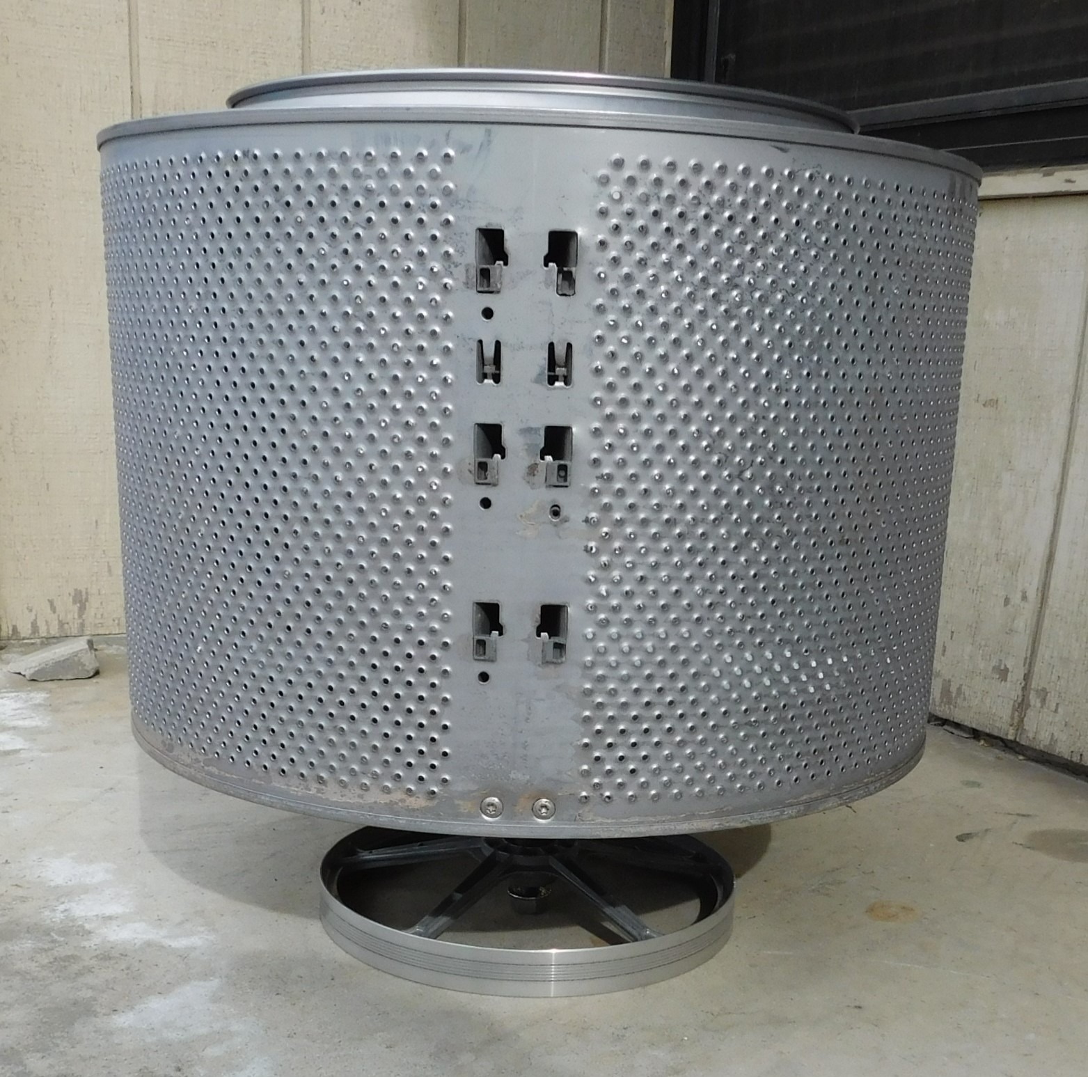 Fire Pit Front Load Washer Tub For Use As On Stand Fire Pit