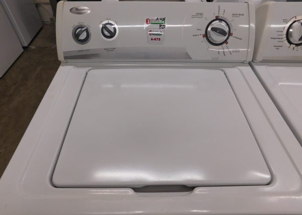 WASHER- WHIRLPOOL SUPER CAPACITY- HEAVY DUTY WASHER & GAS DRYER- PRODUCT ID#A-675 - Image 4