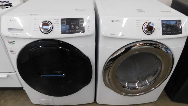 SAMSUNG (SUGGESTED SET) WASHER (WITH GARMENT DOOR) AND GAS DRYER SET - PRODUCT ID# A-611 & A-674