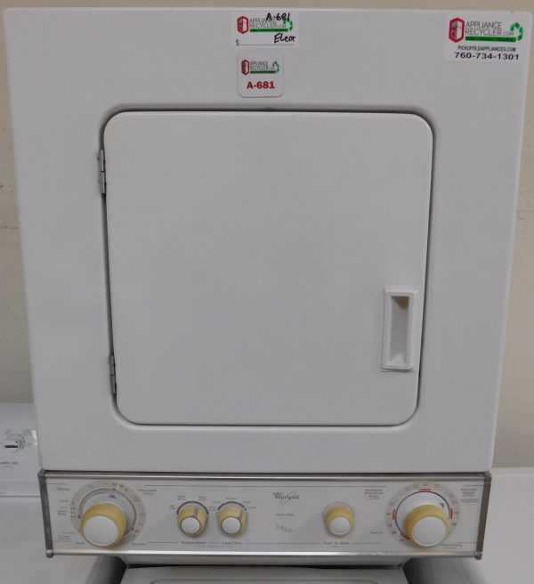 STACK WHIRLPOOL WASHER & DRYER (24 INCH- 220 VOLT ELECTRIC) A-681 - Image 2