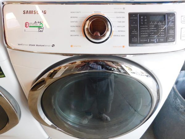 SAMSUNG WASHER AND GAS DRYER-WITH STEAM- ON PEDESTALS - PRODUCT ID# A-687 - Image 10