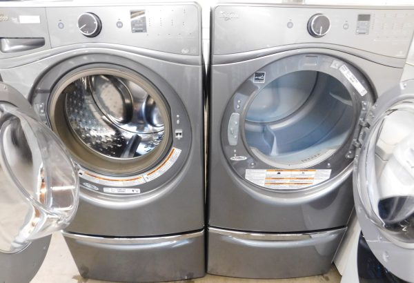 WHIRLPOOL WASHER AND ELECTRIC DRYER-WITH STEAM- ON PEDESTALS - PRODUCT ID# A-545 - Image 2