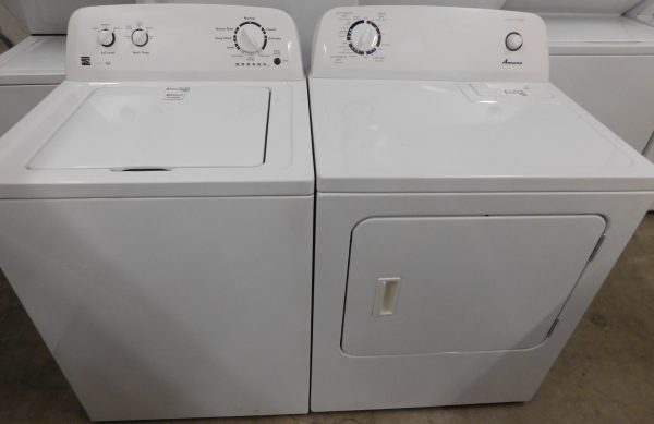 KENMORE/AMANA ELECTRIC SET- SUPER CAPACITY - WASHER AND DRYER- SET PRODUCT ID#A-555