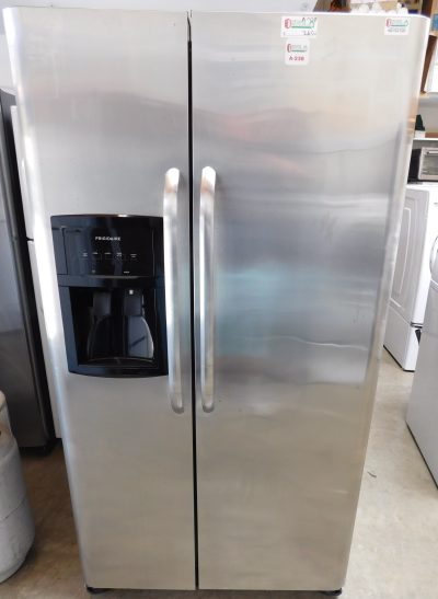 26 CU. FT. FRIGIDAIRE SIDE-BY-SIDE REFRIGERATOR & FREEZER (WITH ICE & WATER DISPENSER) (STAINLESS STEEL) A-238