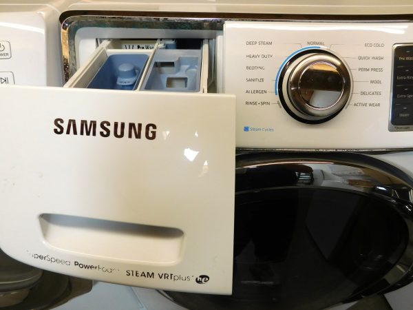 SAMSUNG WASHER AND GAS DRYER-WITH STEAM- ON PEDESTALS - PRODUCT ID# A-336 - Image 5