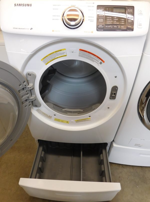 SAMSUNG WASHER AND GAS DRYER-WITH STEAM- ON PEDESTALS - PRODUCT ID# A-336 - Image 12