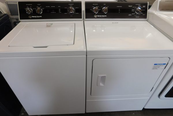SPEED QUEEN (COMMERCIAL GRADE) (ALMOST NEW) WASHER & DRYER SET GAS (MADE BY ALLIANCE) --KING SIZE CAPACITY- HEAVY DUTY- PRODUCT ID#A-464