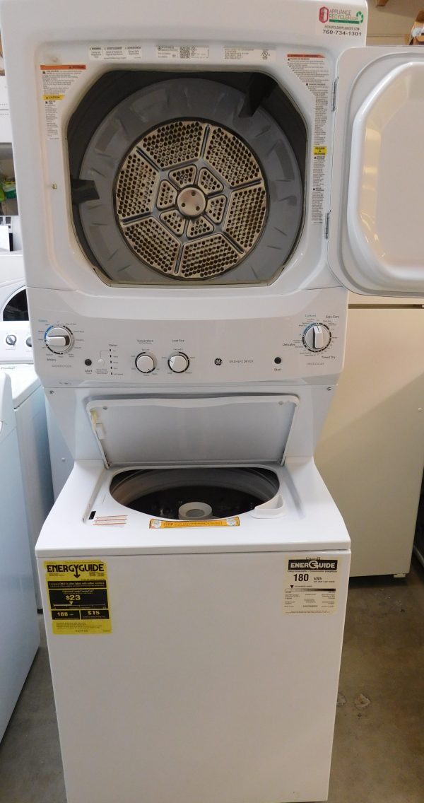 STACKED GENERAL ELECTRIC (FULL SIZE) WASHER & (GAS) DRYER PRODUCT ID#A-445 - Image 5