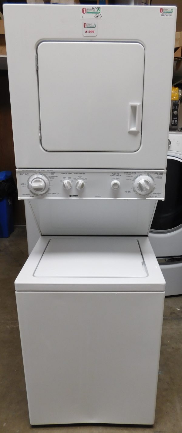 STACKED KENMORE (24 INCH) WASHER & (GAS) DRYER PRODUCT ID#A-299