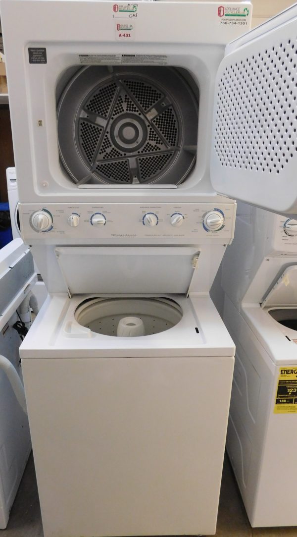 STACKED FRIGIDAIRE (FULL SIZE) WASHER & (GAS) DRYER PRODUCT ID#A-431 - Image 5