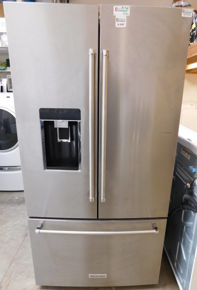 24 CU. FT. KITCHEN AID SIDE-BY-SIDE REFRIGERATOR & FREEZER (WITH ICE & WATER DISPENSER) (STAINLESS STEEL)  A-347