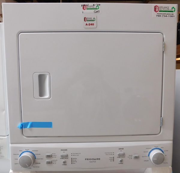STACKED (NEW OUT OF BOX) (FRIGIDAIRE) (FULL SIZE) WASHER & (GAS) DRYER PRODUCT ID#A-240 - Image 5