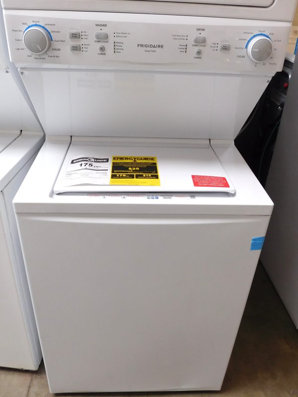 STACKED (NEW OUT OF BOX) (FRIGIDAIRE) (FULL SIZE) WASHER & (GAS) DRYER PRODUCT ID#A-240 - Image 9