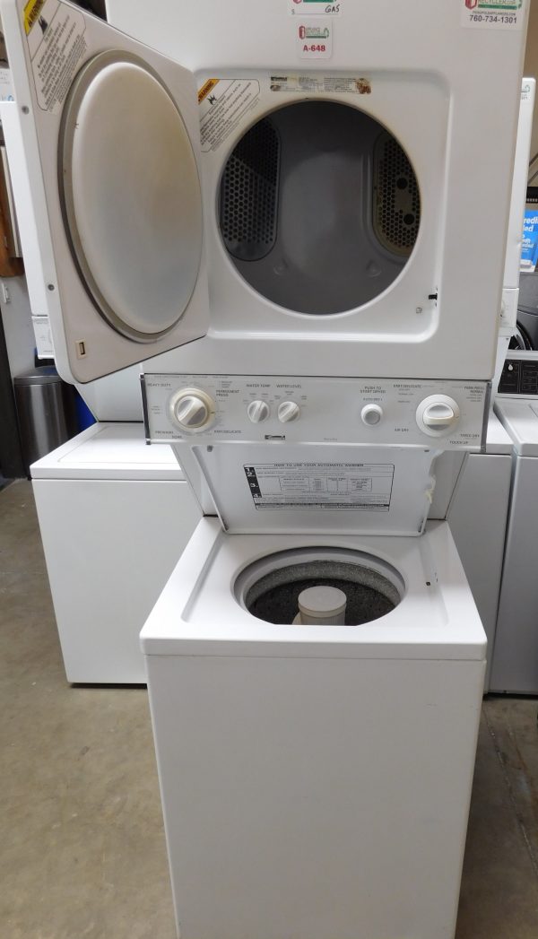 STACKED KENMORE (24 INCH) WASHER & (GAS) DRYER PRODUCT ID#A-648 - Image 2