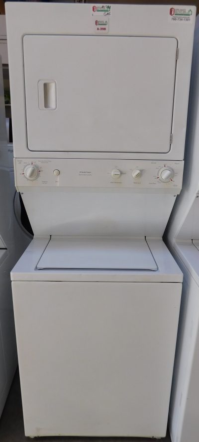STACKED GENERAL ELECTRIC (FULL SIZE) WASHER & (GAS) DRYER PRODUCT ID#A-398