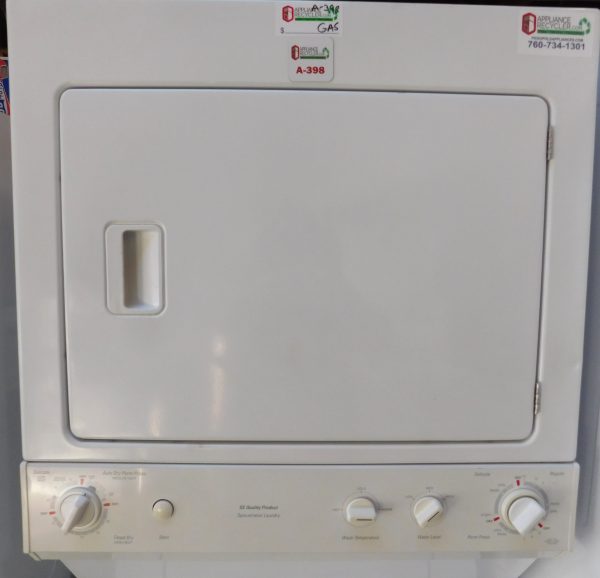 STACKED GENERAL ELECTRIC (FULL SIZE) WASHER & (GAS) DRYER PRODUCT ID#A-398 - Image 2