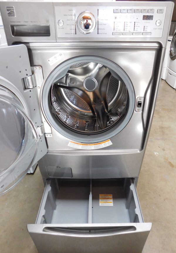FRONT LOAD- KENMORE (VERY NEW) WASHER ON PEDESTAL - A--599   (KING SIZE) (FRONT LOAD) - Image 3