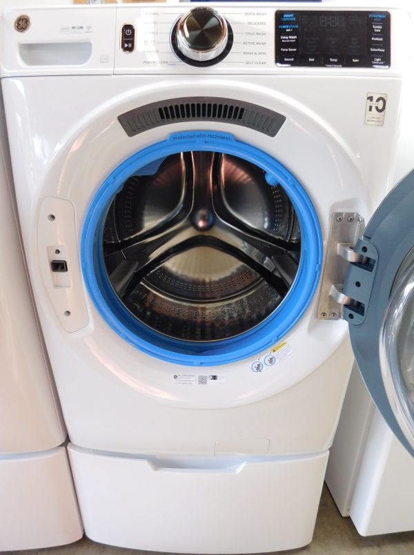 GENERAL ELECTRIC WASHER AND ELECTRIC DRYER-(NEW)- ON PEDESTALS - PRODUCT ID# A-379 - Image 7