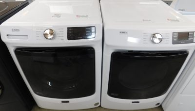MAYTAG (ALMOST NEW) WASHER AND ELECTRIC DRYER SET - (FRONT LOAD) PRODUCT ID# A-575