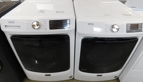 MAYTAG (ALMOST NEW) WASHER AND ELECTRIC DRYER SET - (FRONT LOAD) PRODUCT ID# A-575