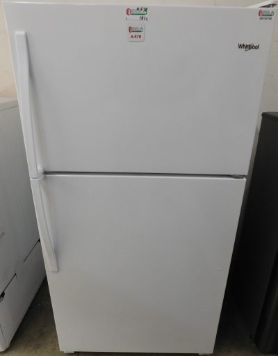 21 CU. FT. (LIKE NEW) WHIRLPOOL TOP FREEZER REFRIGERATOR  A-578