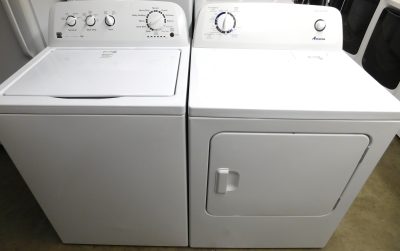 KENMORE/AMANA ELECTRIC SET- SUPER CAPACITY - WASHER AND DRYER- SET PRODUCT ID#A-581