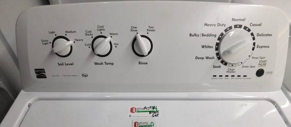 KENMORE/AMANA ELECTRIC SET- SUPER CAPACITY - WASHER AND DRYER- SET PRODUCT ID#A-581 - Image 5
