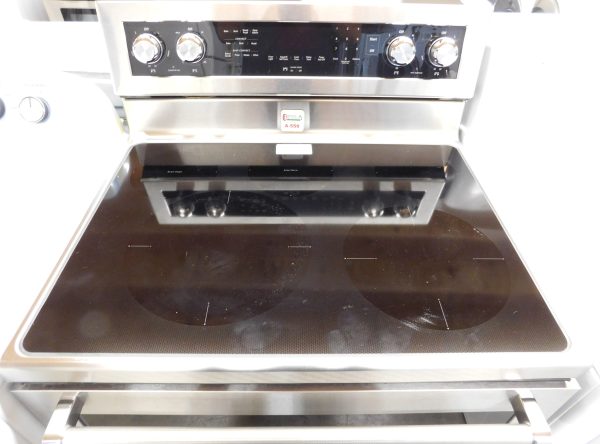 STOVE- 30 INCH (NEW CONDITION) (4 BURNER) (CONVECTION) KITCHEN AID ELECTRIC GLASS TOP STOVE A-550 - Image 2