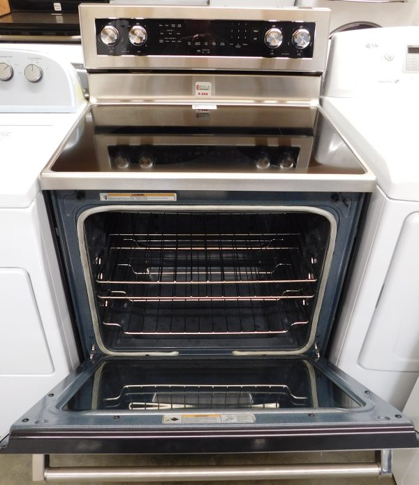 STOVE- 30 INCH (NEW CONDITION) (4 BURNER) (CONVECTION) KITCHEN AID ELECTRIC GLASS TOP STOVE A-550 - Image 6