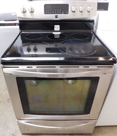 STOVE- 30 INCH (5 BURNER) (CONVECTION) KENMORE ELECTRIC GLASS TOP STOVE A-306