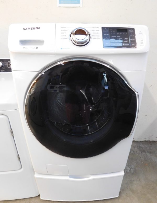 FRONT LOAD- SAMSUNG (KING SIZE-NEW CONDITION) WASHER ON PEDESTAL - A-225   (FRONT LOAD)