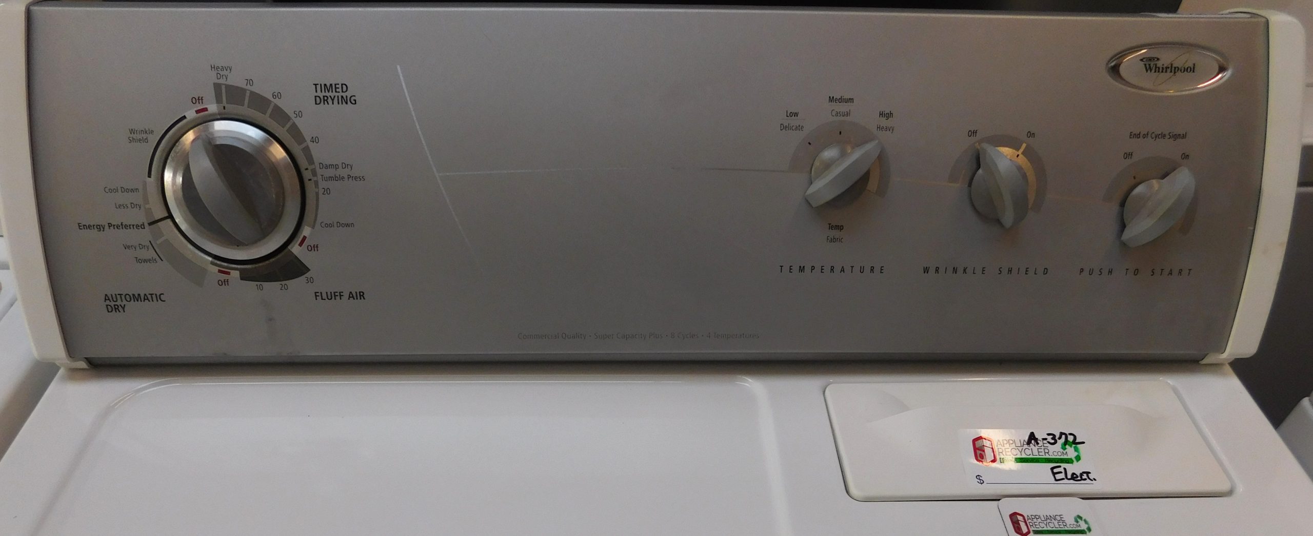 DRYER- WHIRLPOOL (ELECTRIC) KING SIZE CAPACITY- PRODUCT ID#A-372 - Image 3