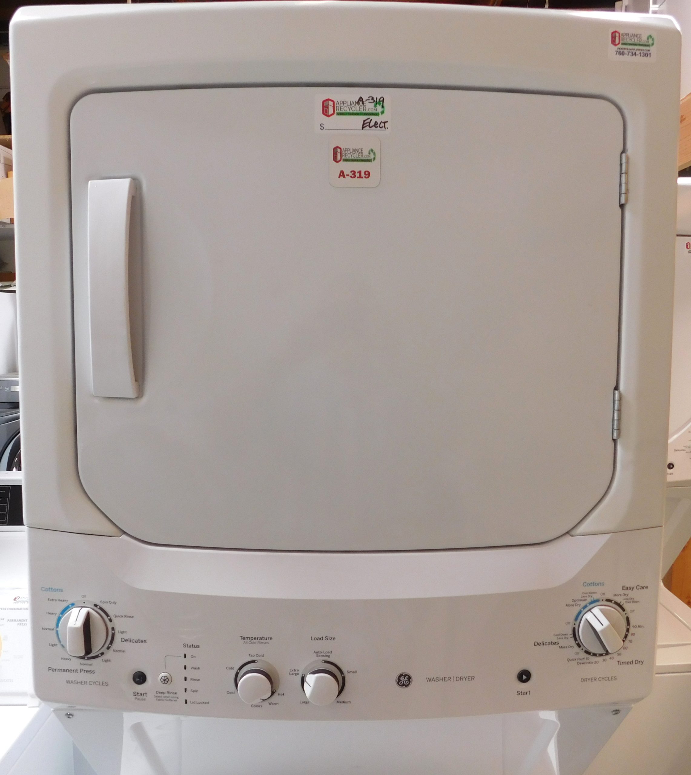 STACKED KENMORE (FULL SIZE) WASHER & (ELECTRIC) DRYER PRODUCT ID#A-319 - Image 3