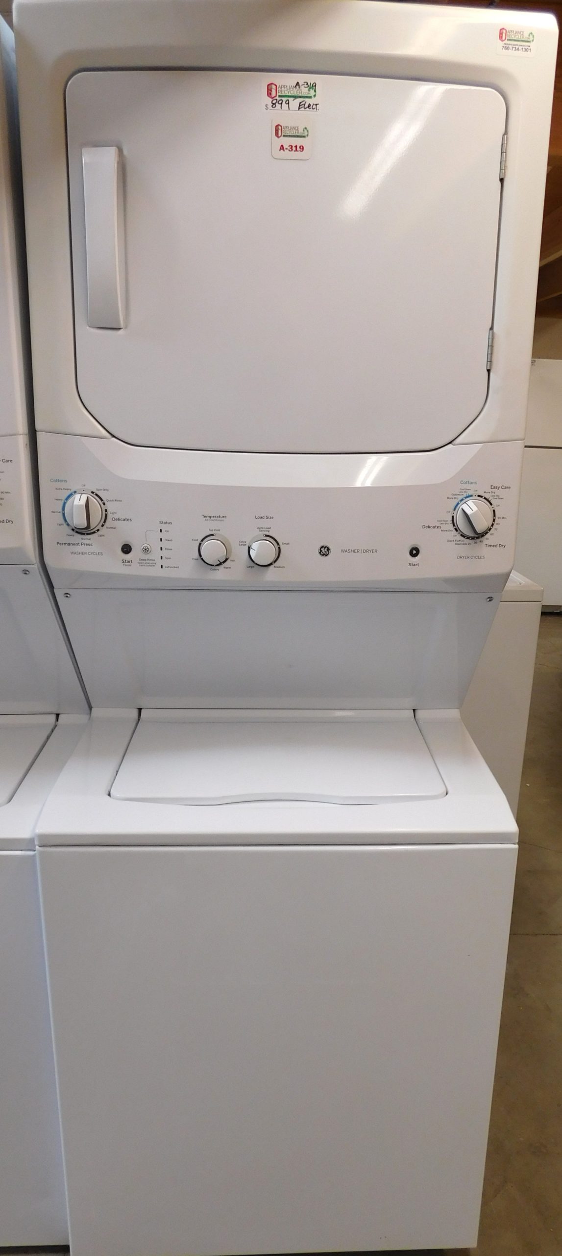 STACKED KENMORE (FULL SIZE) WASHER & (ELECTRIC) DRYER PRODUCT ID#A-319