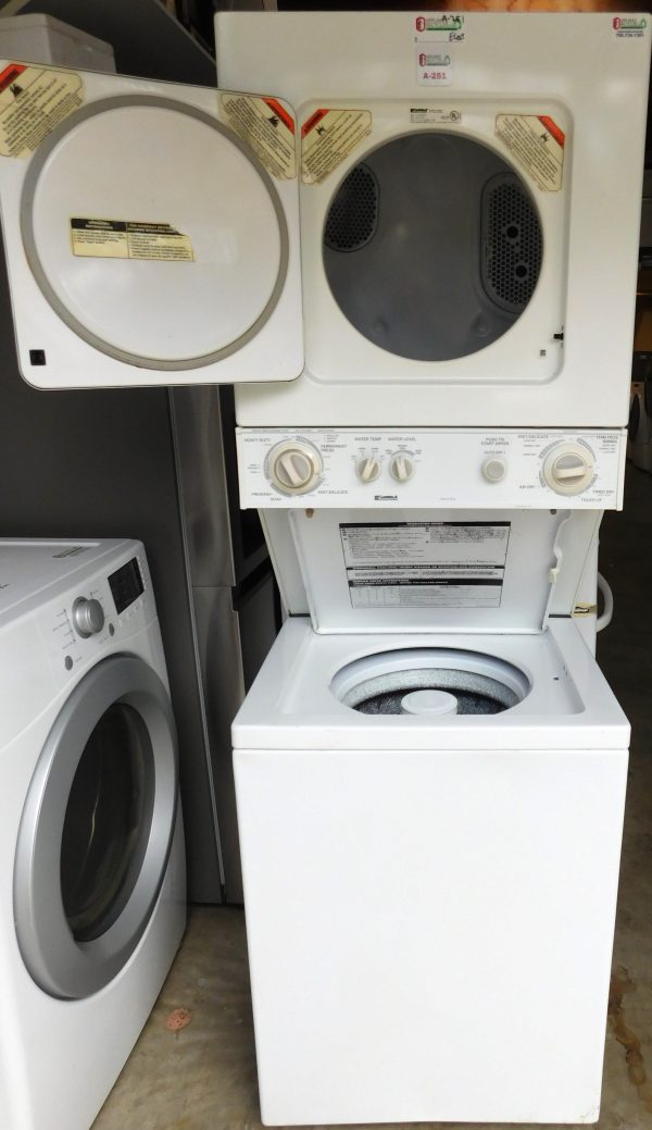 STACK KENMORE WASHER & DRYER (24 INCH- 220 VOLT ELECTRIC) A-251 - Image 5