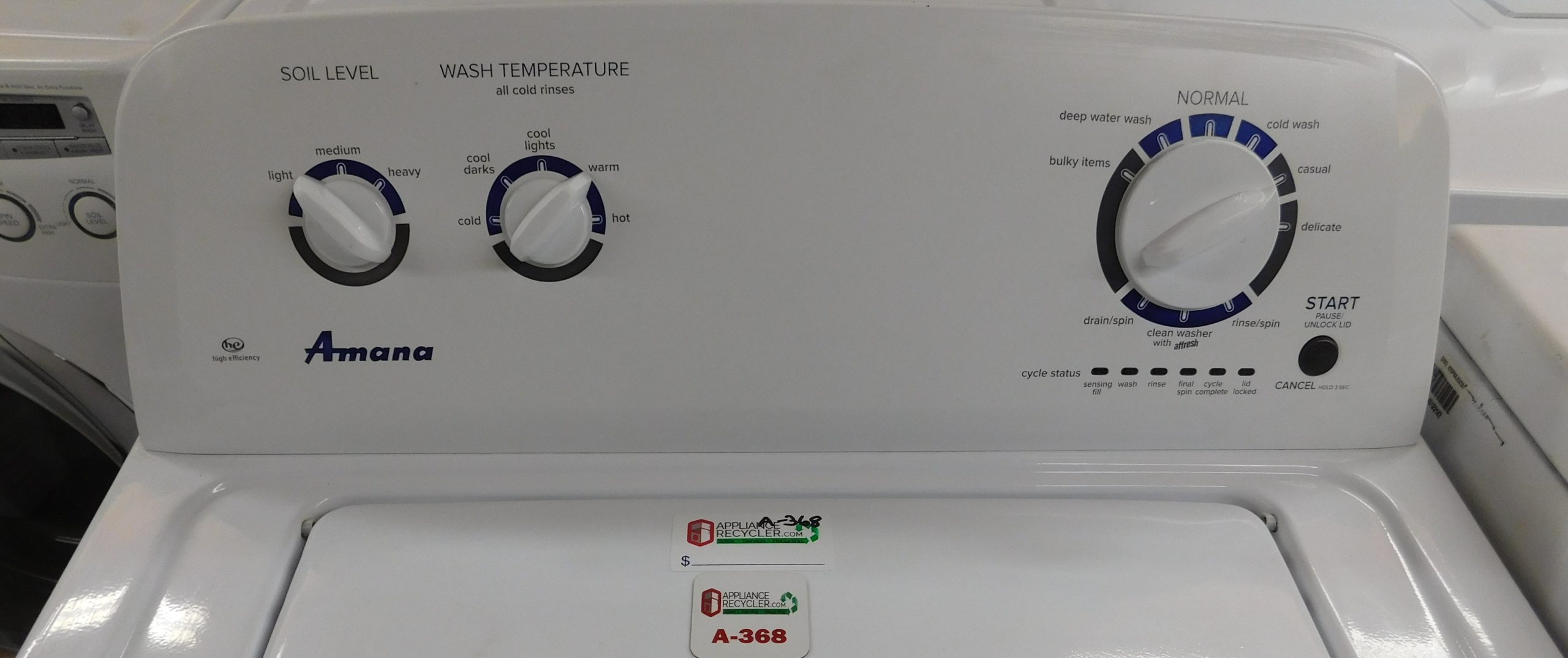 AMANA WASHER- SUPER CAPACITY- HEAVY DUTY WASHER- PRODUCT ID#A-368 (Copy) - Image 3