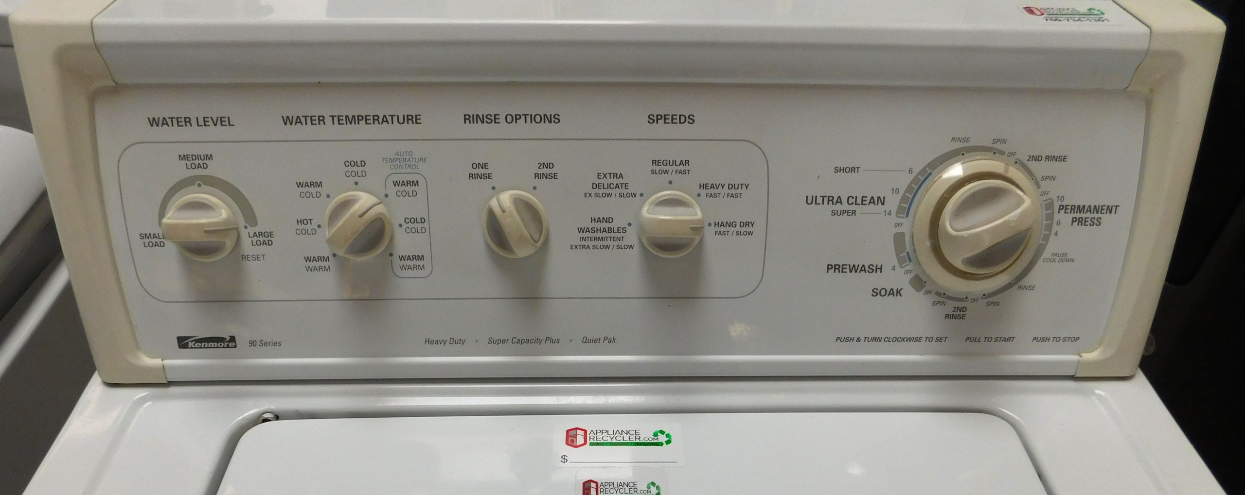 KENMORE WASHER- SUPER CAPACITY- HEAVY DUTY WASHER- PRODUCT ID#A-297 - Image 3