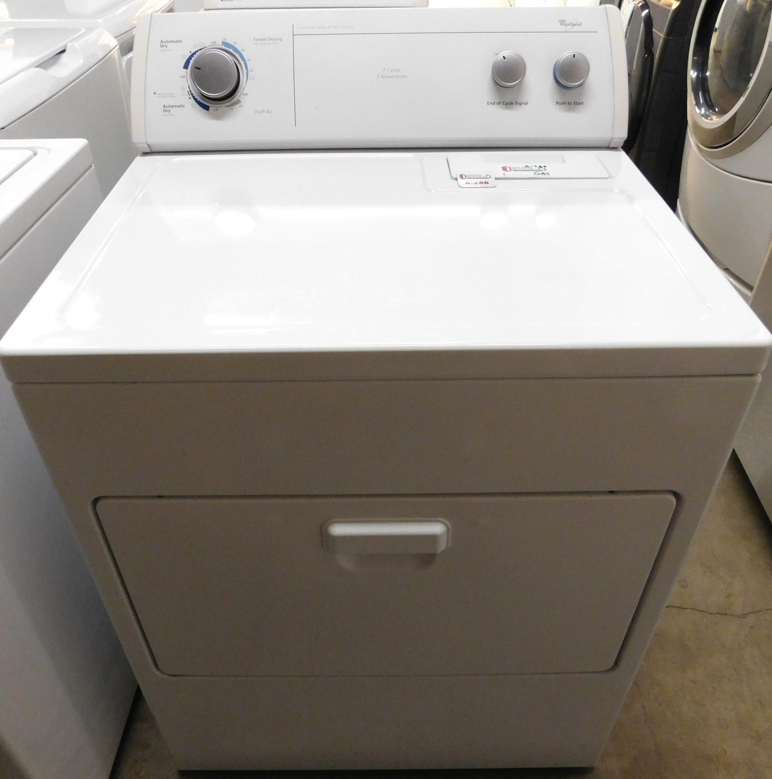 DRYER- WHIRLPOOL (GAS) SUPER CAPACITY PLUS- PRODUCT ID#A-266