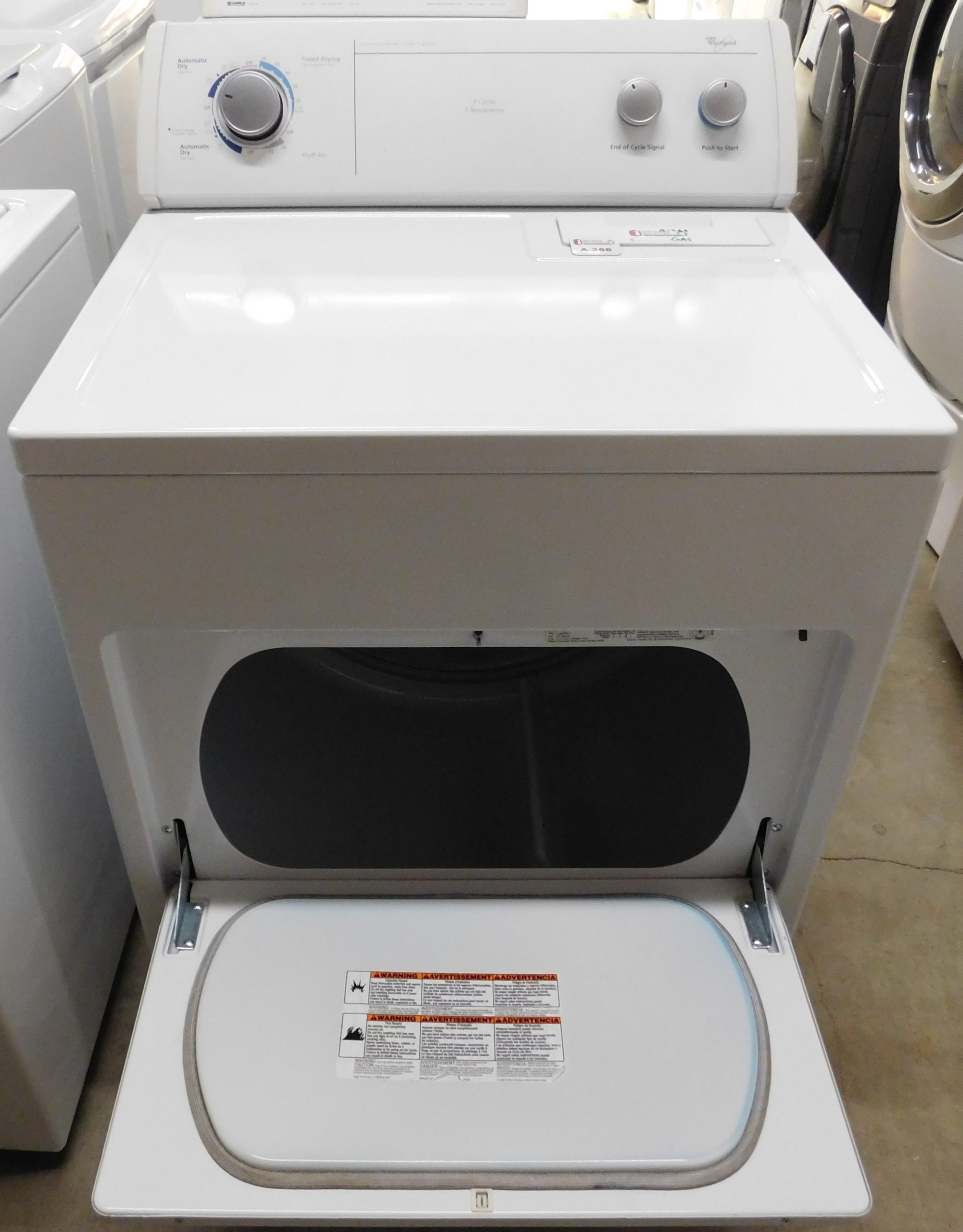 DRYER- WHIRLPOOL (GAS) SUPER CAPACITY PLUS- PRODUCT ID#A-266 - Image 4