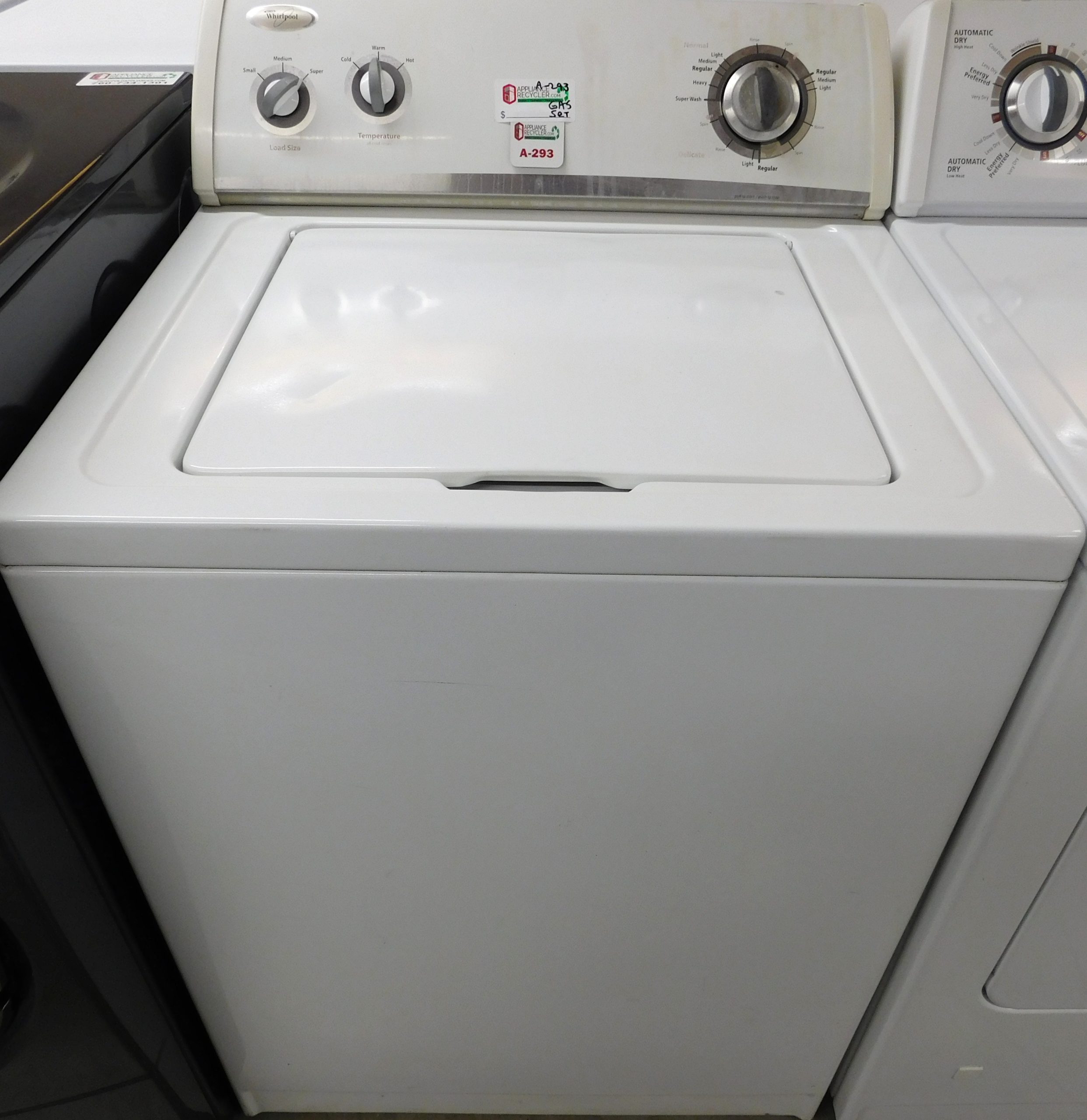 WASHER- WHIRLPOOL SUPER CAPACITY- HEAVY DUTY WASHER & GAS DRYER- PRODUCT ID#A-293 MICHAEL MARSHOCK DEL 11-14-25 - Image 3