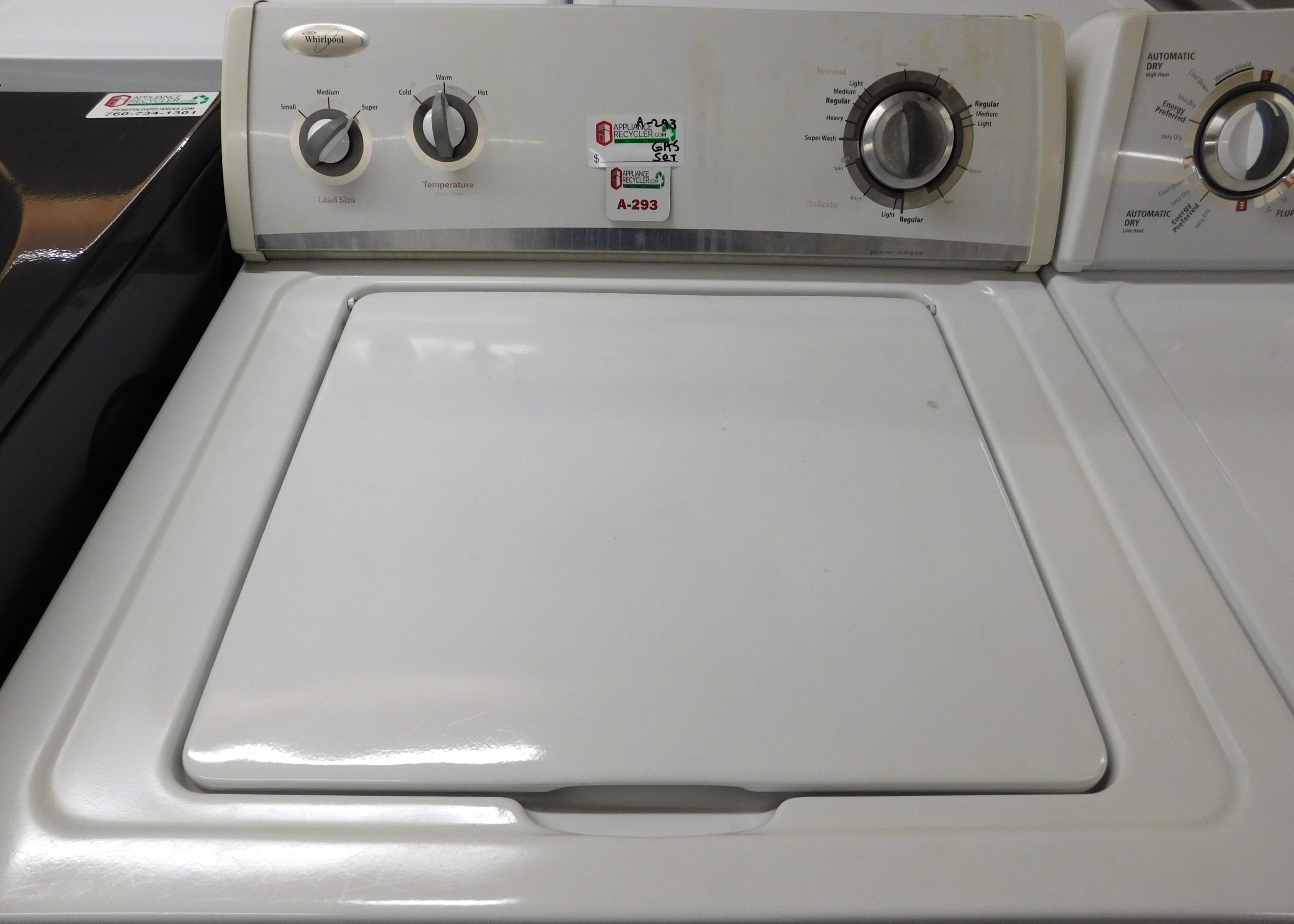 WASHER- WHIRLPOOL SUPER CAPACITY- HEAVY DUTY WASHER & GAS DRYER- PRODUCT ID#A-293 MICHAEL MARSHOCK DEL 11-14-25 - Image 4