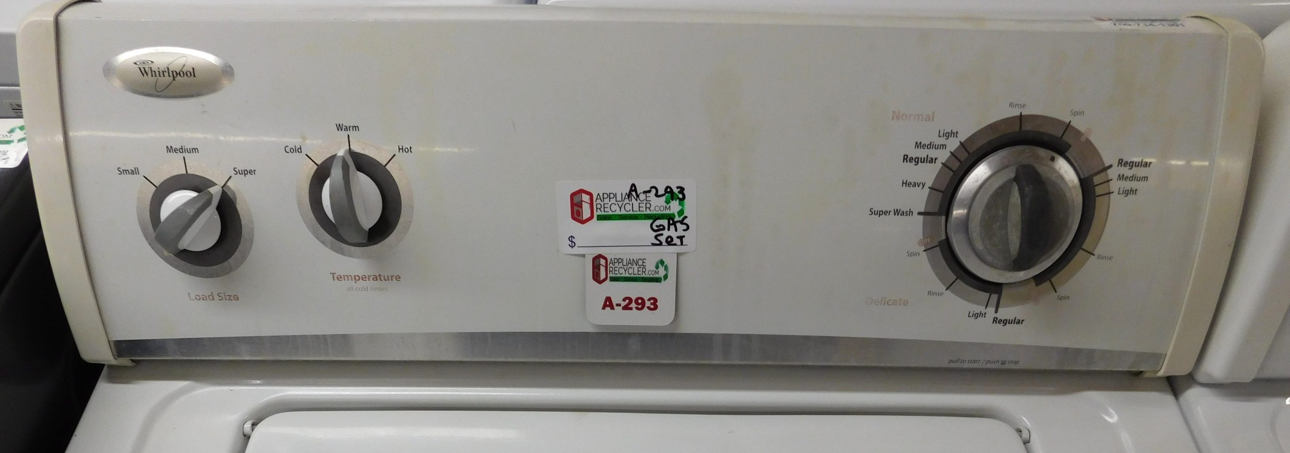 WASHER- WHIRLPOOL SUPER CAPACITY- HEAVY DUTY WASHER & GAS DRYER- PRODUCT ID#A-293 MICHAEL MARSHOCK DEL 11-14-25 - Image 5