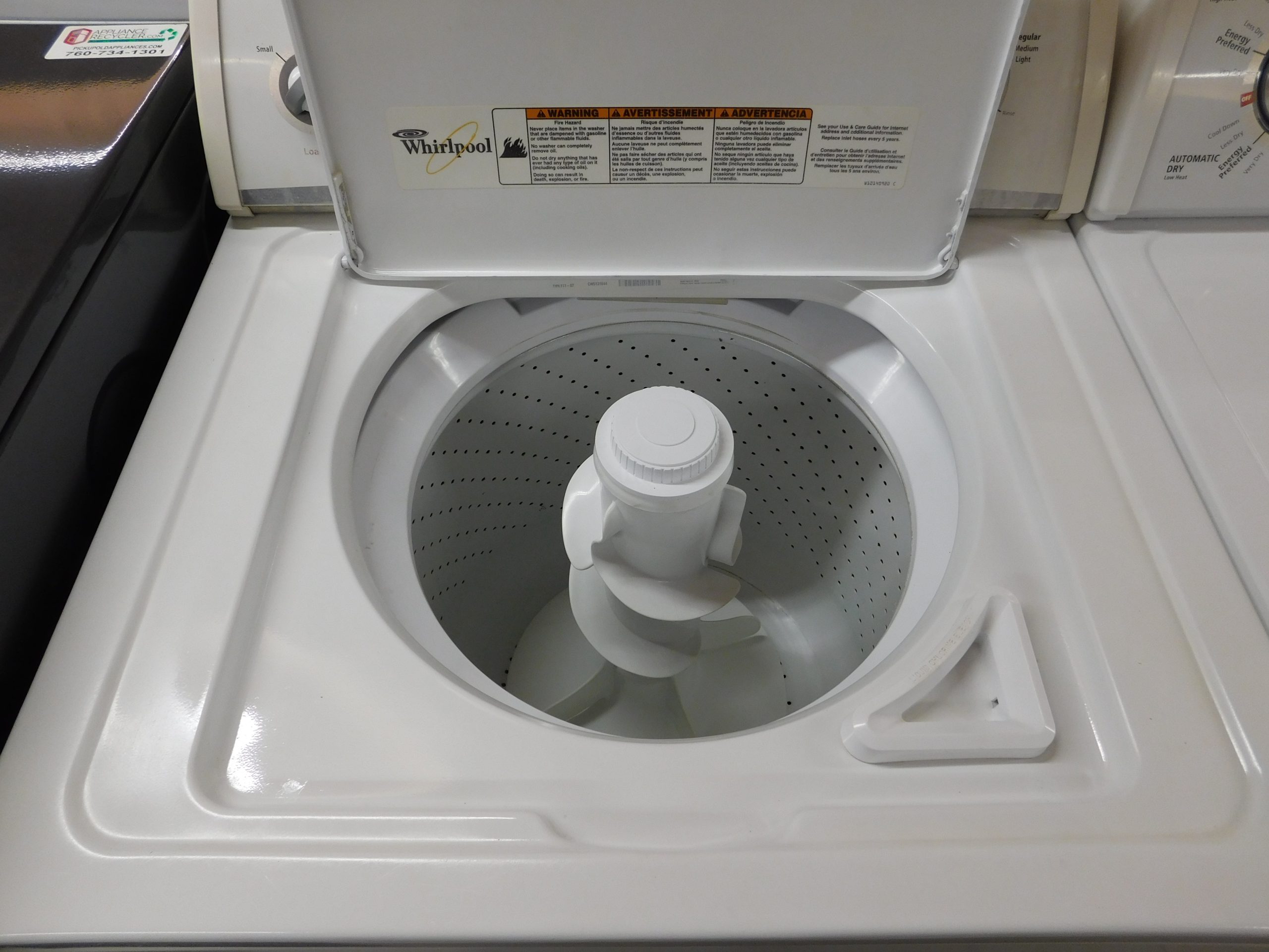 WASHER- WHIRLPOOL SUPER CAPACITY- HEAVY DUTY WASHER & GAS DRYER- PRODUCT ID#A-293 MICHAEL MARSHOCK DEL 11-14-25 - Image 7
