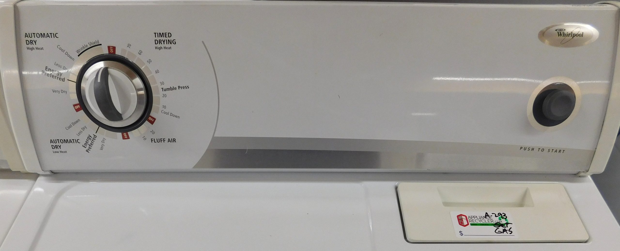 WASHER- WHIRLPOOL SUPER CAPACITY- HEAVY DUTY WASHER & GAS DRYER- PRODUCT ID#A-293 MICHAEL MARSHOCK DEL 11-14-25 - Image 11