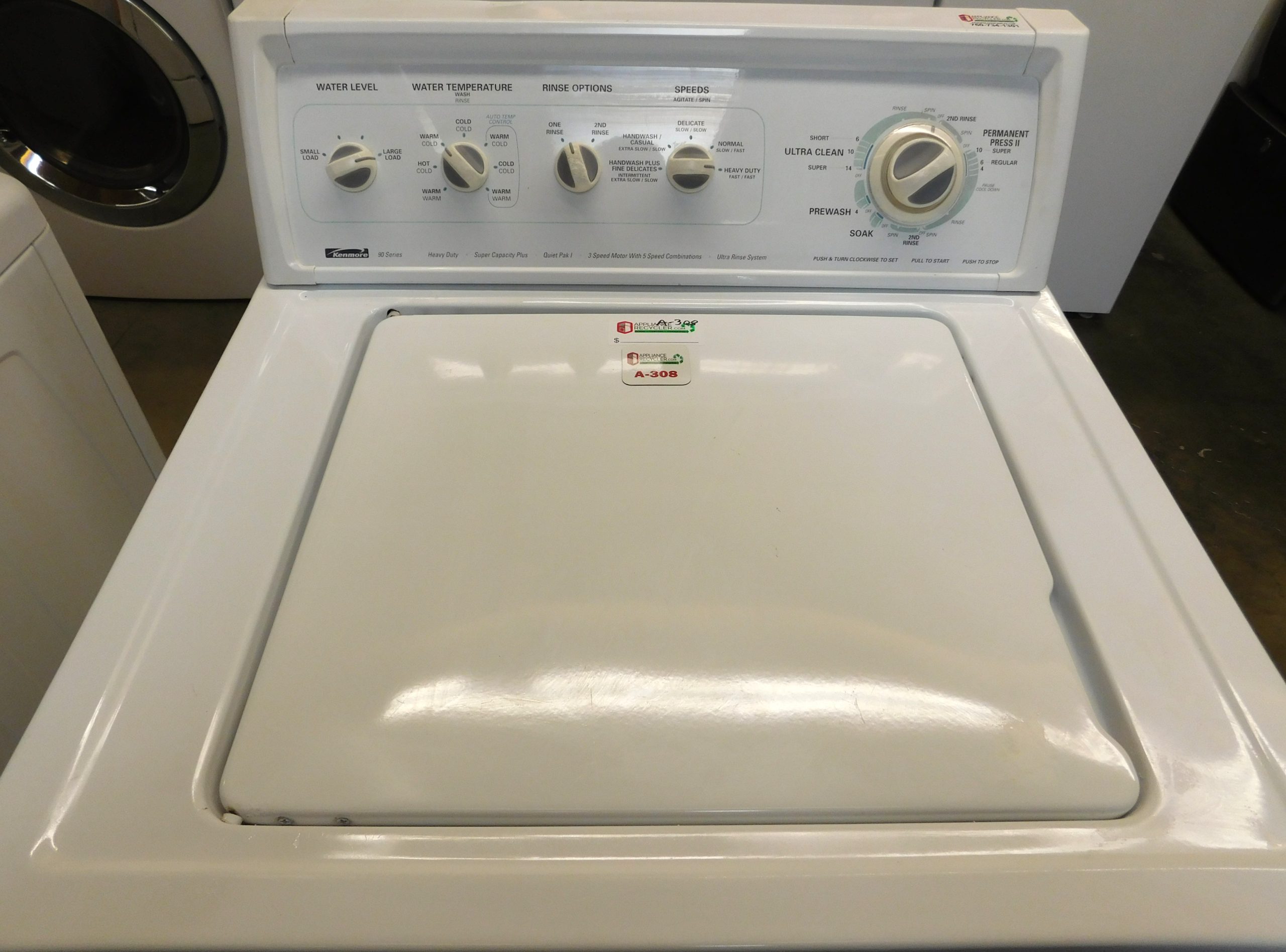 KENMORE WASHER- KING SIZE CAPACITY- HEAVY DUTY WASHER- PRODUCT ID#A-308 - Image 2