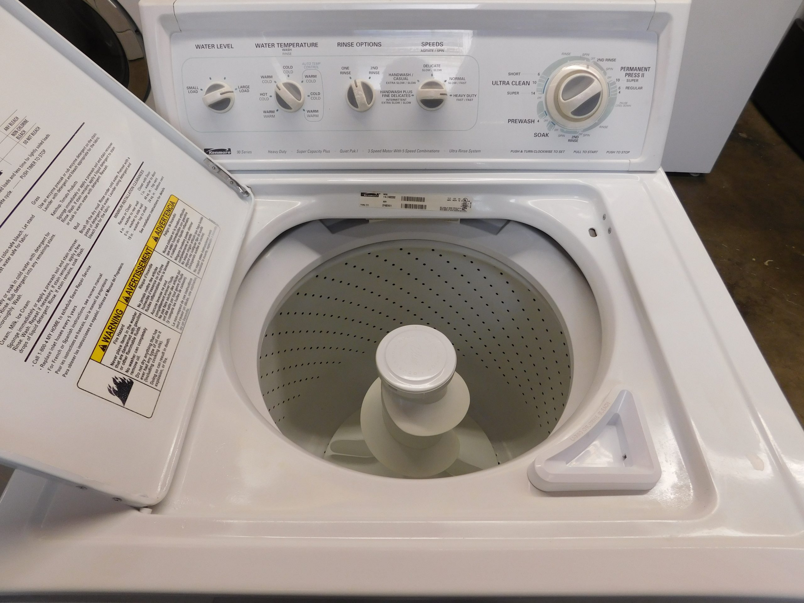 KENMORE WASHER- KING SIZE CAPACITY- HEAVY DUTY WASHER- PRODUCT ID#A-308 - Image 5