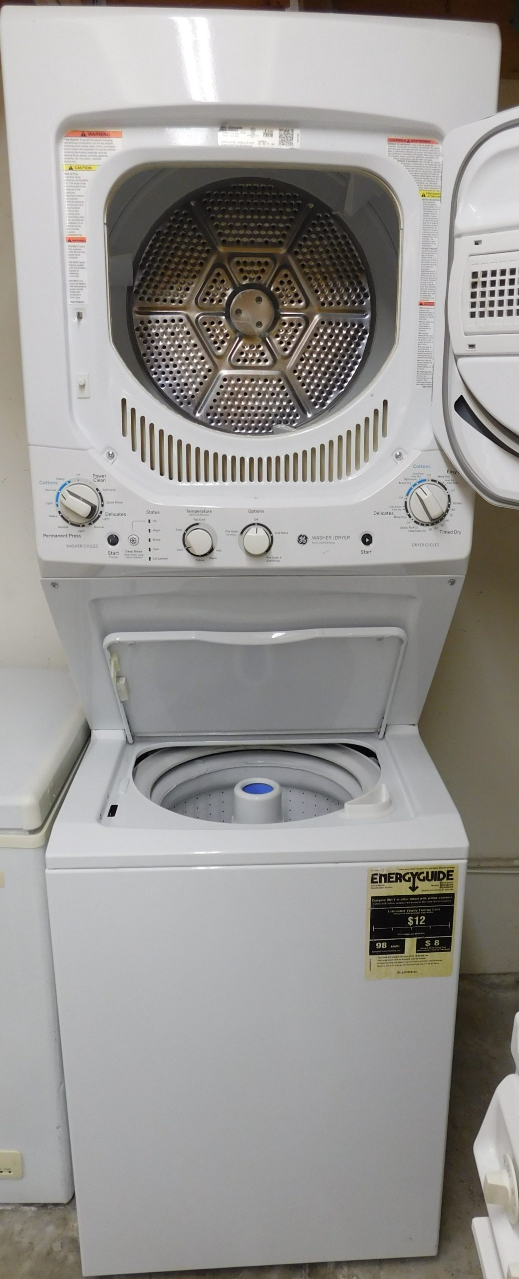 STACK GENERAL ELECTRIC WASHER & DRYER (24 INCH- 220 VOLT ELECTRIC) A-241 - Image 4