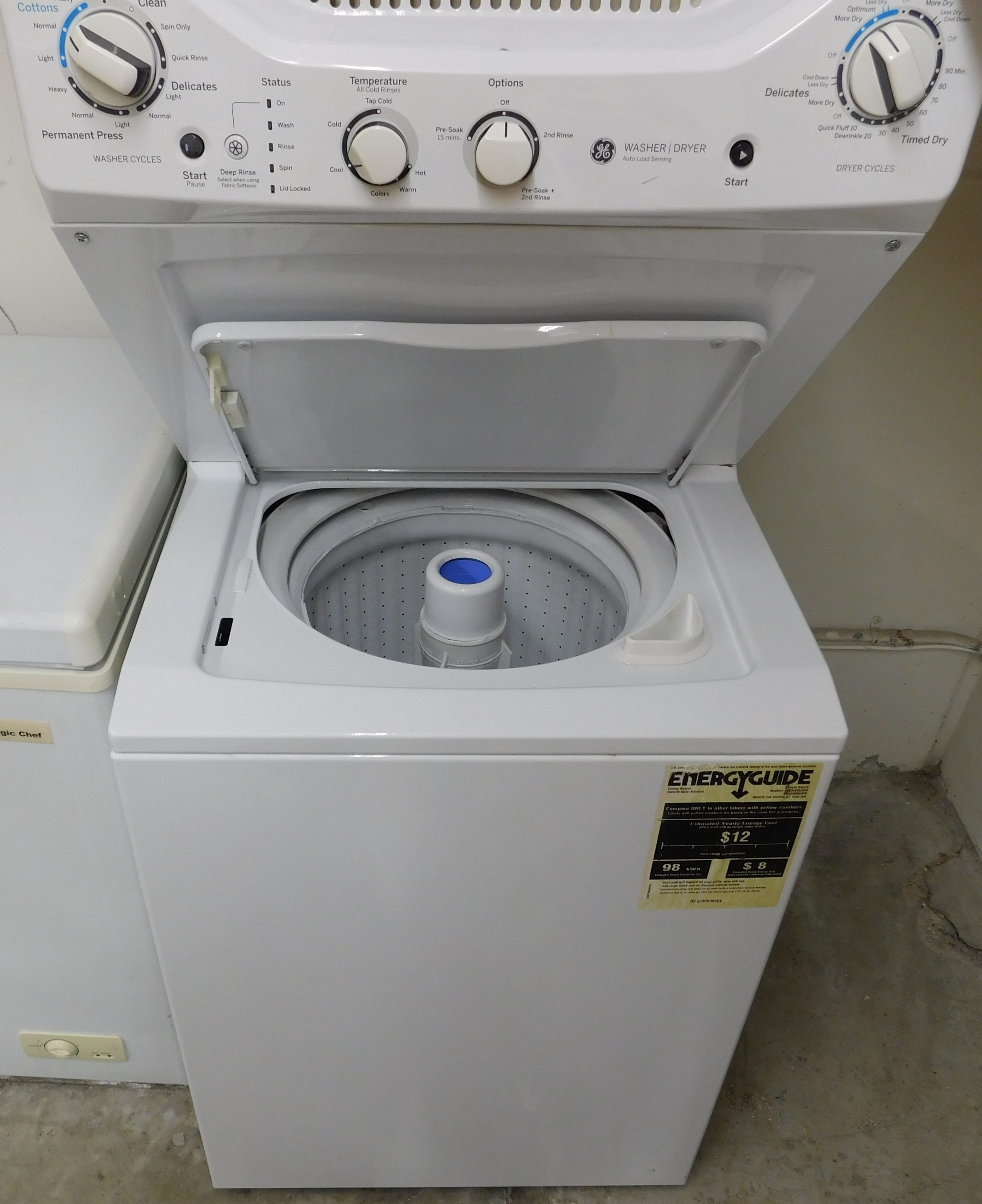 STACK GENERAL ELECTRIC WASHER & DRYER (24 INCH- 220 VOLT ELECTRIC) A-241 - Image 6