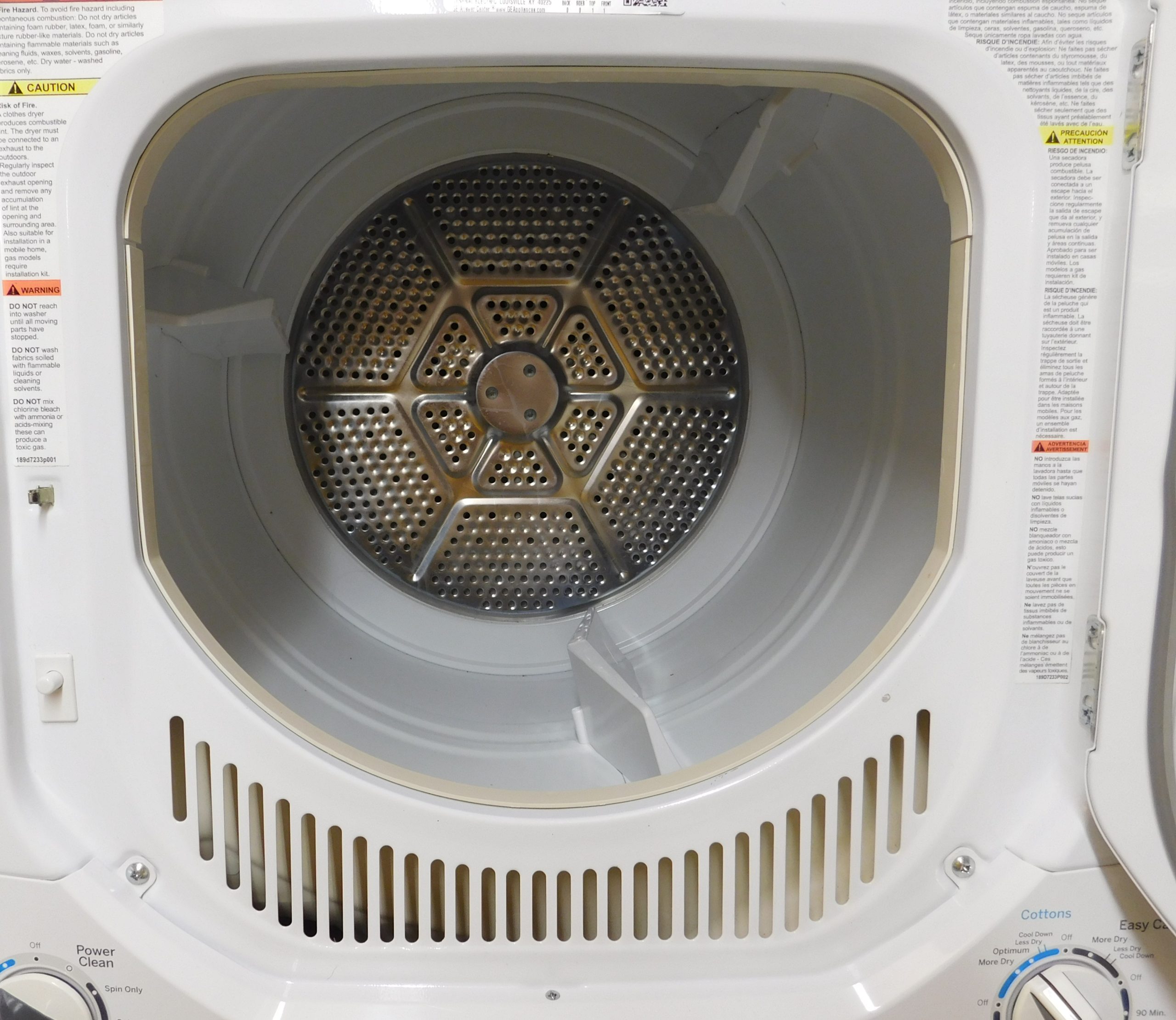 STACK GENERAL ELECTRIC WASHER & DRYER (24 INCH- 220 VOLT ELECTRIC) A-241 - Image 7